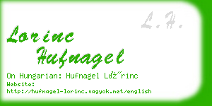 lorinc hufnagel business card